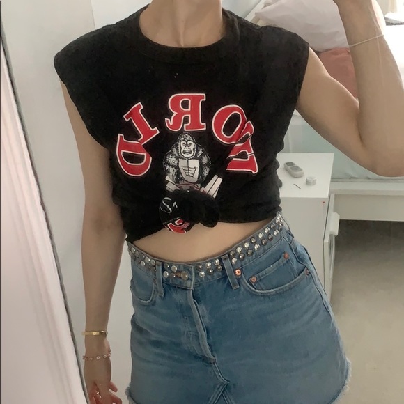 Vintage Tops - Vintage 1996 WORLD GYM graphic muscle t-shirt XL